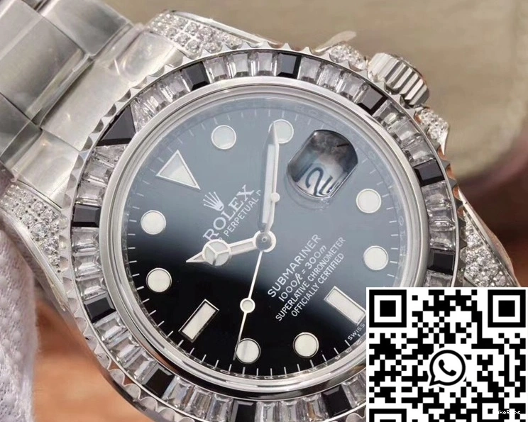 116610LN Date Factory Black Dial Submariner Customized Edition Rolex GS Diamond 0414